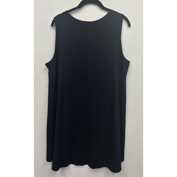 Bryn Walker Womens Black Sleeveless Tunic Tank/Dress Small Lagenlook Minimalist - Picture 3 of 6